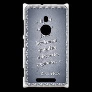 Coque Nokia Lumia 925 Cartes gagnantes Bleu Citation Oscar Wilde