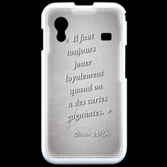 Coque Samsung ACE S5830 Cartes gagnantes Gris Citation Oscar Wilde