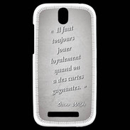 Coque HTC One SV Cartes gagnantes Gris Citation Oscar Wilde