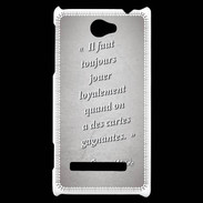 Coque HTC Windows Phone 8S Cartes gagnantes Gris Citation Oscar Wilde