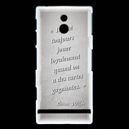 Coque Sony Xperia P Cartes gagnantes Gris Citation Oscar Wilde