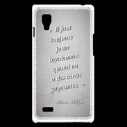 Coque LG Optimus L9 Cartes gagnantes Gris Citation Oscar Wilde