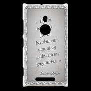 Coque Nokia Lumia 925 Cartes gagnantes Gris Citation Oscar Wilde