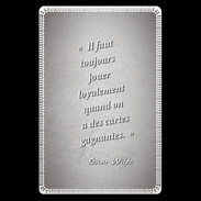 Etui carte bancaire Cartes gagnantes Gris Citation Oscar Wilde