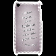 Coque iPhone 3G / 3GS Cartes gagnantes Rose Citation Oscar Wilde