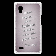 Coque LG Optimus L9 Cartes gagnantes Rose Citation Oscar Wilde