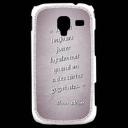 Coque Samsung Galaxy Ace 2 Cartes gagnantes Rose Citation Oscar Wilde