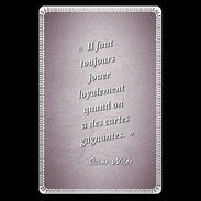 Etui carte bancaire Cartes gagnantes Rose Citation Oscar Wilde