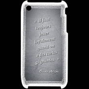 Coque iPhone 3G / 3GS Cartes gagnantes Noir Citation Oscar Wilde