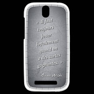 Coque HTC One SV Cartes gagnantes Noir Citation Oscar Wilde