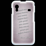 Coque Samsung ACE S5830 Bons heureux Rose Citation Oscar Wilde