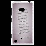 Coque Nokia Lumia 720 Bons heureux Rose Citation Oscar Wilde