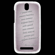 Coque HTC One SV Bons heureux Rose Citation Oscar Wilde