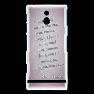 Coque Sony Xperia P Bons heureux Rose Citation Oscar Wilde