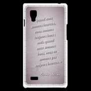 Coque LG Optimus L9 Bons heureux Rose Citation Oscar Wilde