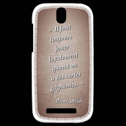 Coque HTC One SV Cartes gagnantes Rouge Citation Oscar Wilde