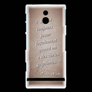 Coque Sony Xperia P Cartes gagnantes Rouge Citation Oscar Wilde