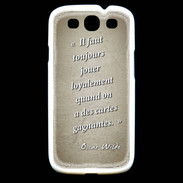 Coque Samsung Galaxy S3 Cartes gagnantes Sepia Citation Oscar Wilde