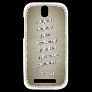 Coque HTC One SV Cartes gagnantes Sepia Citation Oscar Wilde