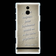 Coque Sony Xperia P Cartes gagnantes Sepia Citation Oscar Wilde