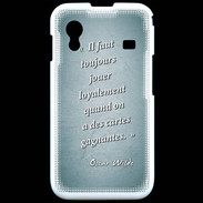 Coque Samsung ACE S5830 Cartes gagnantes Turquoise Citation Oscar Wilde