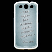 Coque Samsung Galaxy S3 Cartes gagnantes Turquoise Citation Oscar Wilde