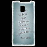 Coque LG P990 Cartes gagnantes Turquoise Citation Oscar Wilde