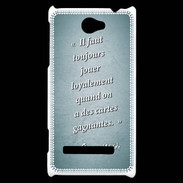 Coque HTC Windows Phone 8S Cartes gagnantes Turquoise Citation Oscar Wilde