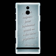 Coque Sony Xperia P Cartes gagnantes Turquoise Citation Oscar Wilde