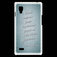 Coque LG Optimus L9 Cartes gagnantes Turquoise Citation Oscar Wilde