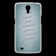 Coque Samsung Galaxy Mega Cartes gagnantes Turquoise Citation Oscar Wilde