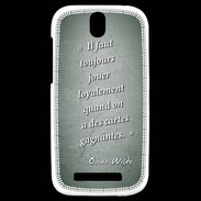Coque HTC One SV Cartes gagnantes Vert Citation Oscar Wilde