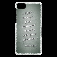 Coque Blackberry Z10 Cartes gagnantes Vert Citation Oscar Wilde