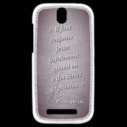 Coque HTC One SV Cartes gagnantes Violet Citation Oscar Wilde