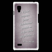Coque LG Optimus L9 Cartes gagnantes Violet Citation Oscar Wilde