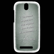 Coque HTC One SV Choix ennemis Vert Citation Oscar Wilde
