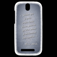 Coque HTC One SV Croire Bleu Citation Oscar Wilde