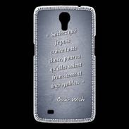 Coque Samsung Galaxy Mega Croire Bleu Citation Oscar Wilde