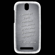 Coque HTC One SV Croire Noir Citation Oscar Wilde