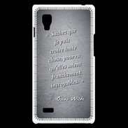 Coque LG Optimus L9 Croire Noir Citation Oscar Wilde
