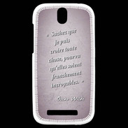 Coque HTC One SV Croire Rose Citation Oscar Wilde