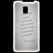 Coque LG P990 Croire Gris Citation Oscar Wilde