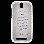 Coque HTC One SV Croire Gris Citation Oscar Wilde