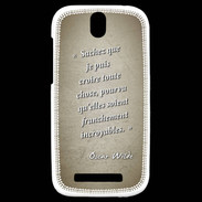 Coque HTC One SV Croire Sepia Citation Oscar Wilde
