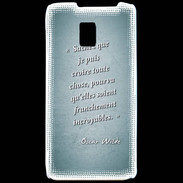 Coque LG P990 Croire Turquoise Citation Oscar Wilde