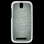 Coque HTC One SV Croire Vert Citation Oscar Wilde