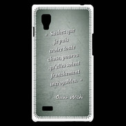 Coque LG Optimus L9 Croire Vert Citation Oscar Wilde