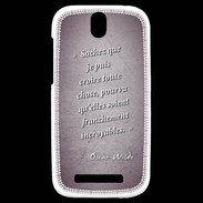 Coque HTC One SV Croire Violet Citation Oscar Wilde