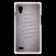 Coque LG Optimus L9 Croire Violet Citation Oscar Wilde