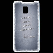 Coque LG P990 Désillusion vie Bleu Citation Oscar Wilde